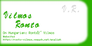 vilmos ronto business card